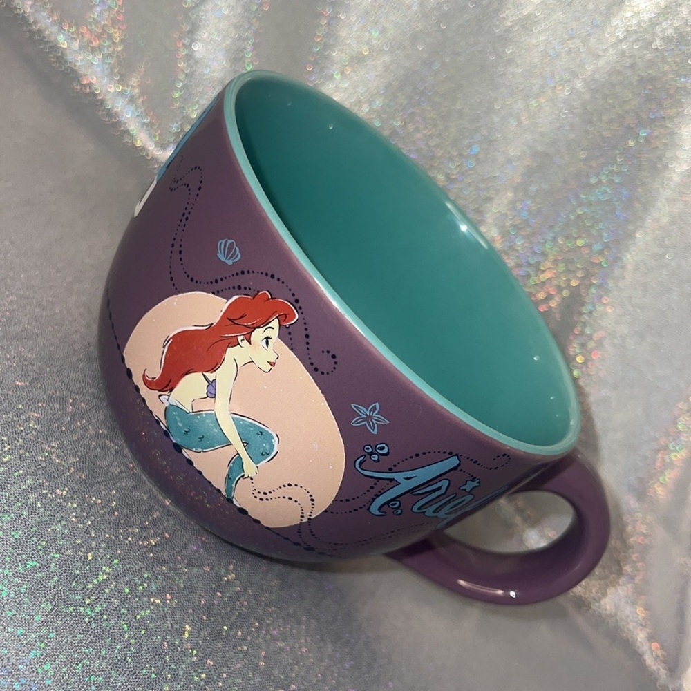 Disney Ariel mug large cup size drinkware sipper purple blue mermaid movie - Picture 6 of 7